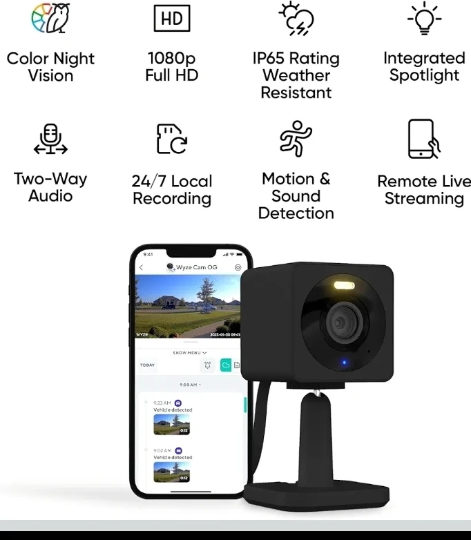WYZE Cam OG Indoor/Outdoor 1080p Wi-Fi Smart - photo 2