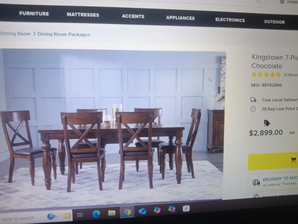 BEST OF BEST RED OAK DINING SET, DELIVERY AVAILABLE