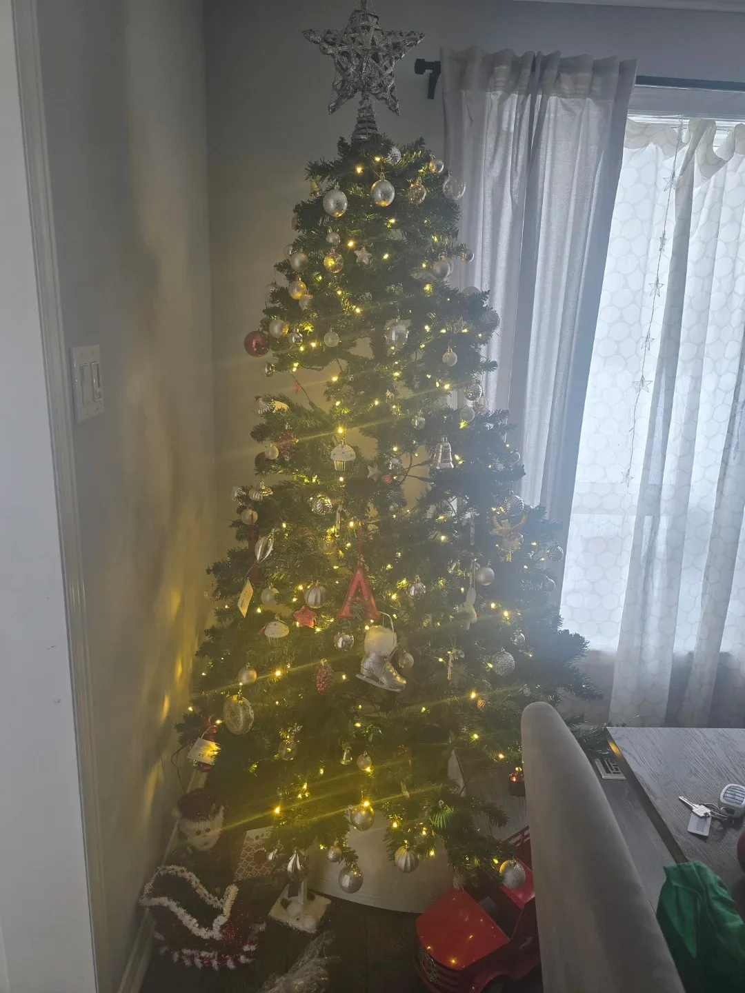 Christmas Tree with Ornaments and Lights