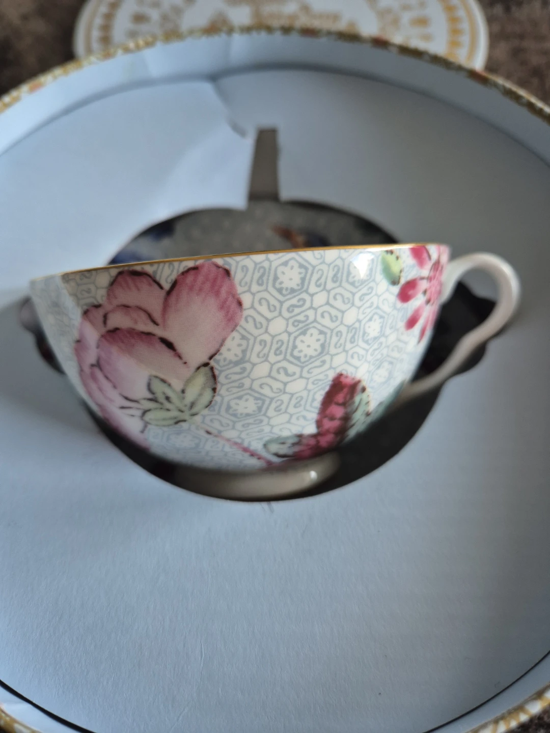 Wedgwood Cuckoo Pink and Blue Teacup and Saucer - Bone China - photo 2