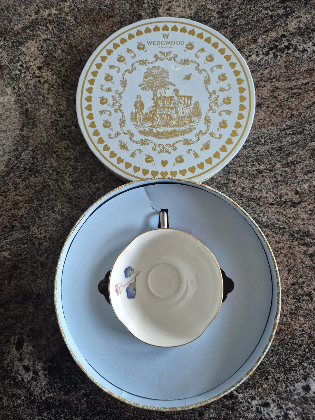 Wedgwood Cuckoo Pink and Blue Teacup and Saucer - Bone China - photo 4