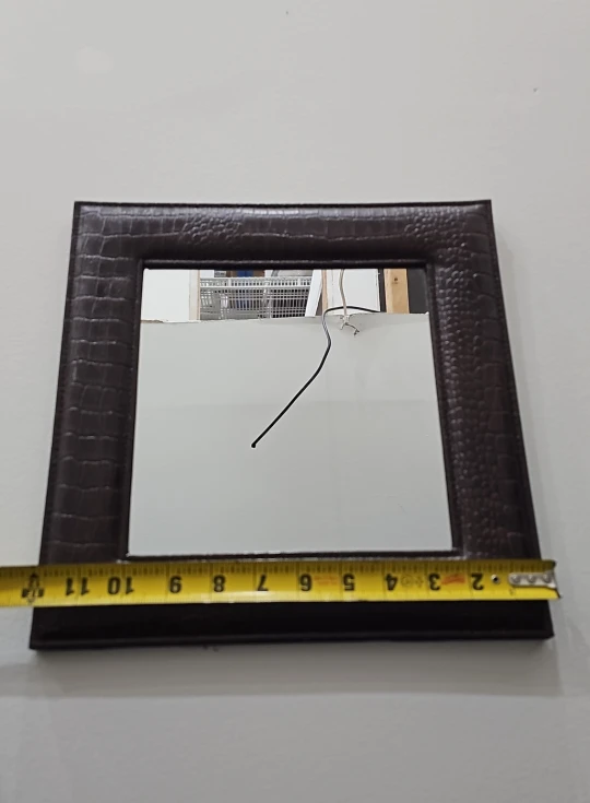 Brown Crocodile Print Framed Mirror, 12×12 inches - photo 2