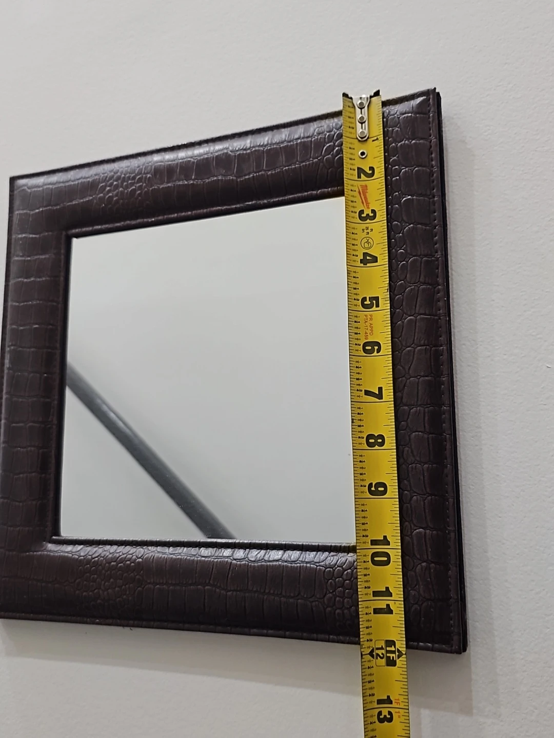 Brown Crocodile Print Framed Mirror, 12×12 inches - photo 3