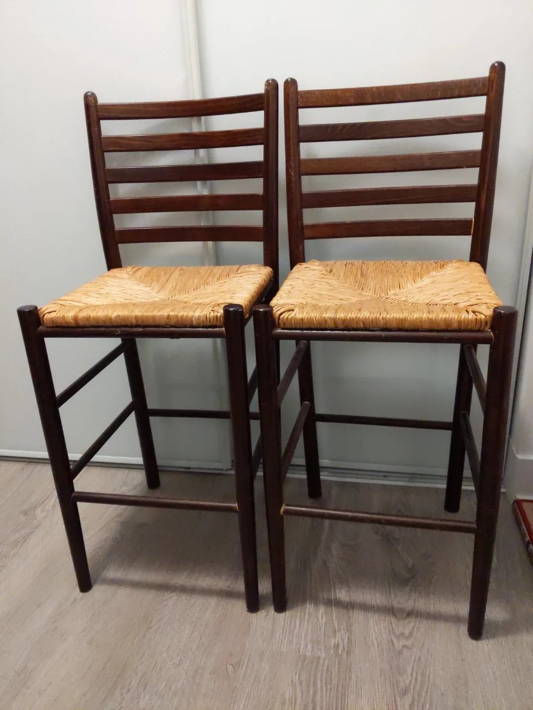 @80 vanauley street;  $50 for 2 ladder back wooden bar stool