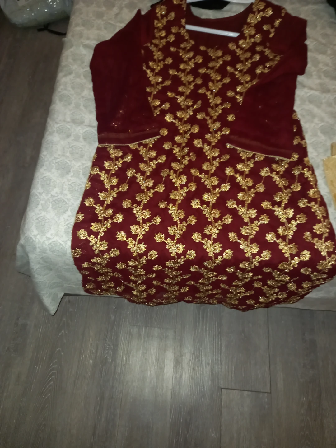 Embroidered Maroon Salwar Kameez - photo 2