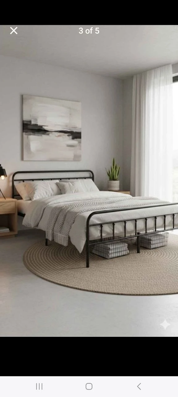 Metal Platform Bed Frame - Black - photo 2
