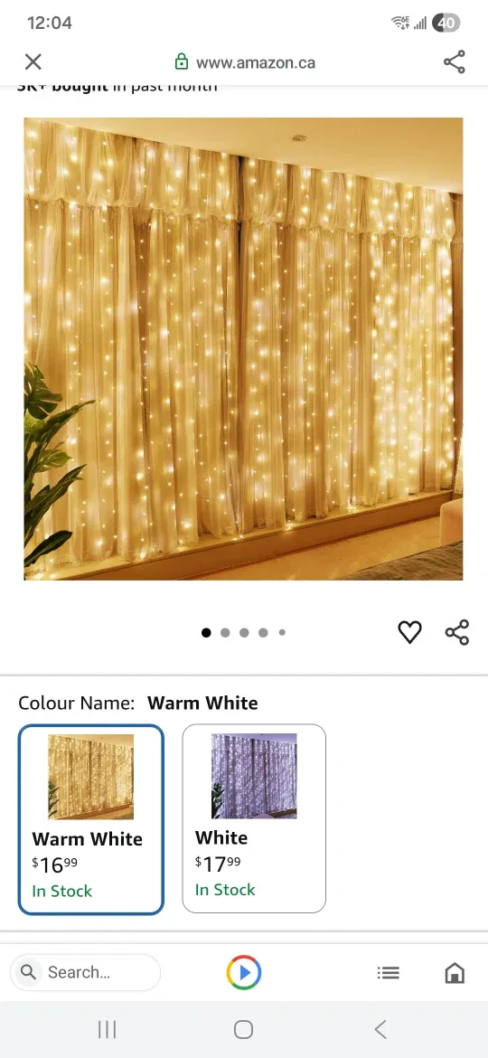 Curtain String Lights - Warm White
