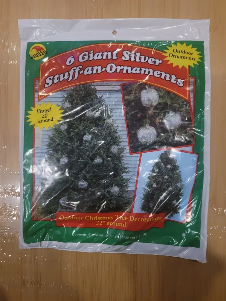 SunHill 6 Giant Silver Stuff-an-Ornaments