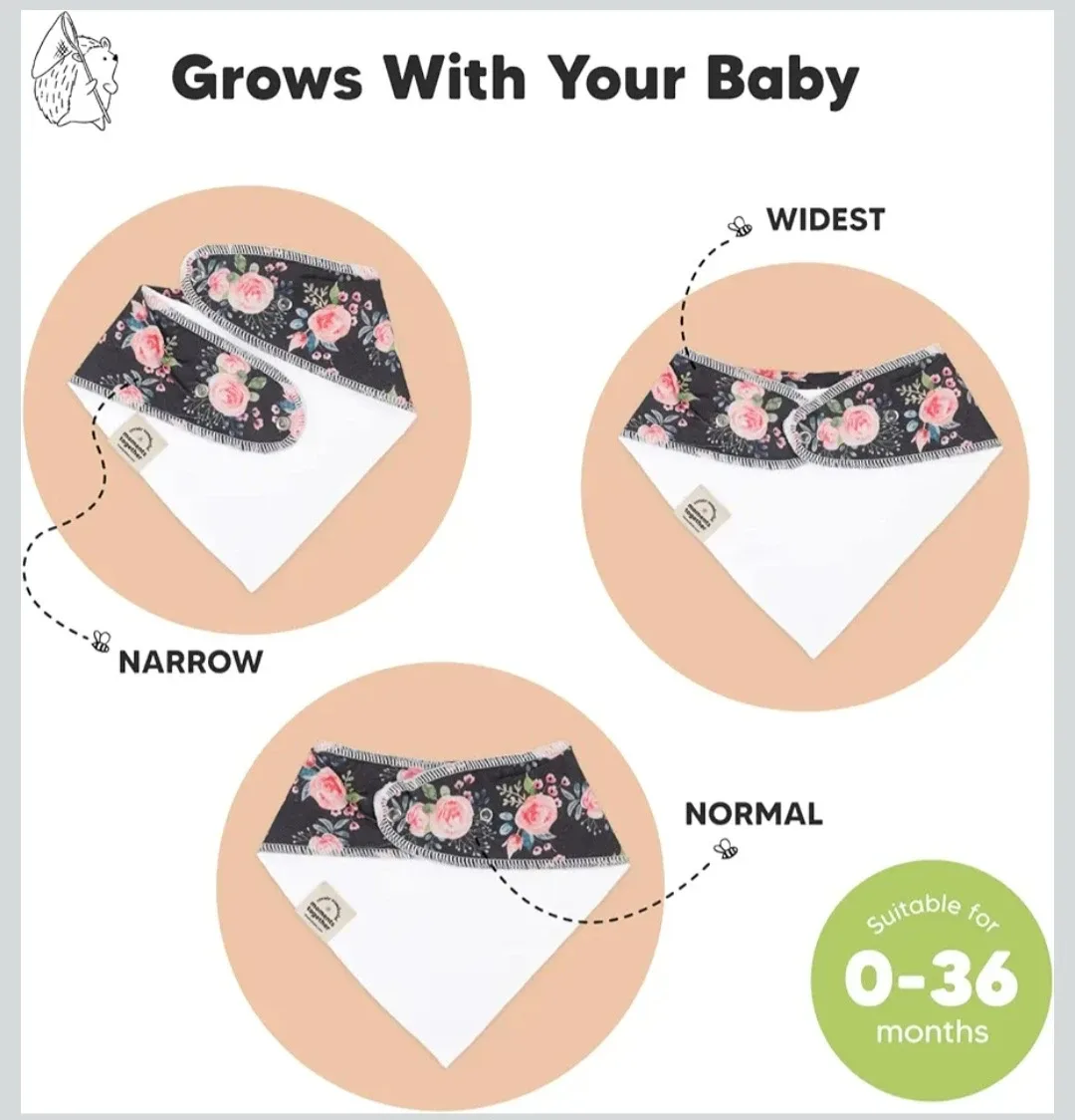 10-Pack Organic Baby Bandana Bibs - Organic Cotton Bandana ... image indicator(2)