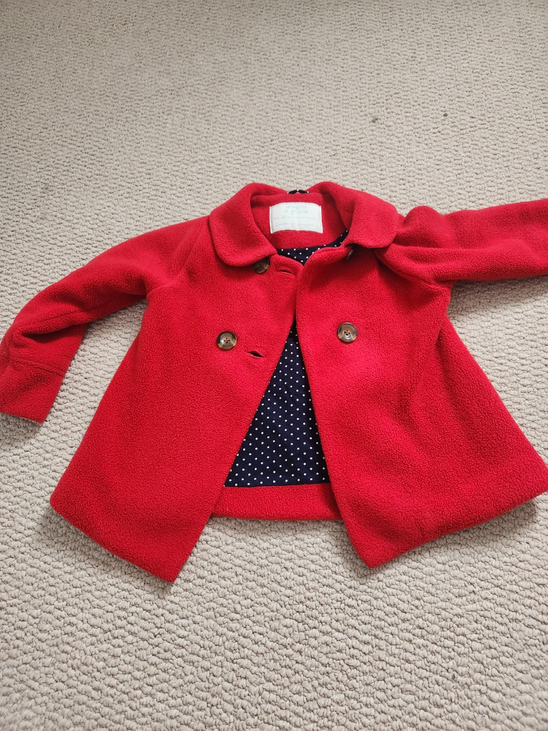 Toddler Red Fleece Coat - Size 2t-3t