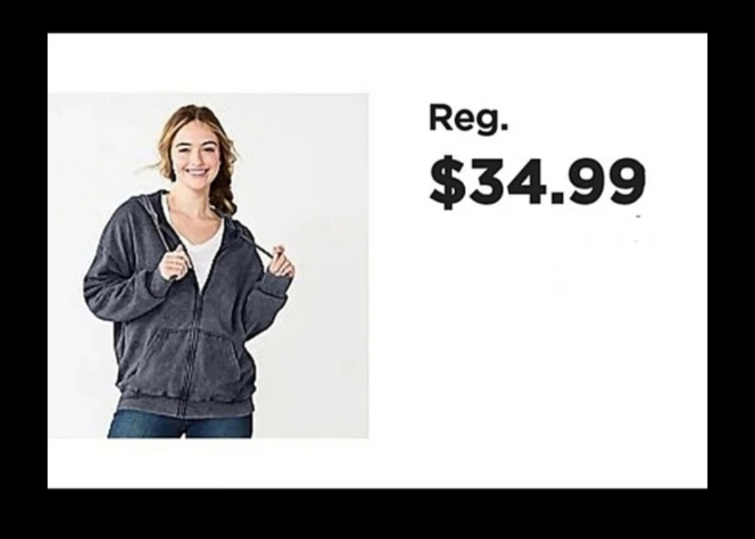 #Cleanout ♻️ NWT Zip Up Hoodie w Split Kangaroo Pocket Large - photo 3