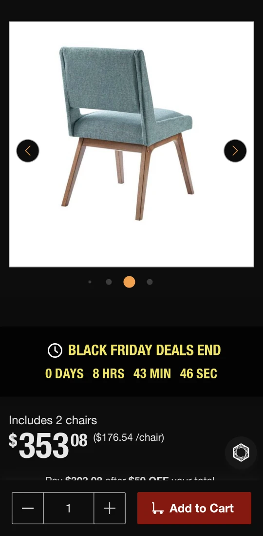 New INK+IVY Boomerang Blue Dining Chair Set of 4 - photo 2