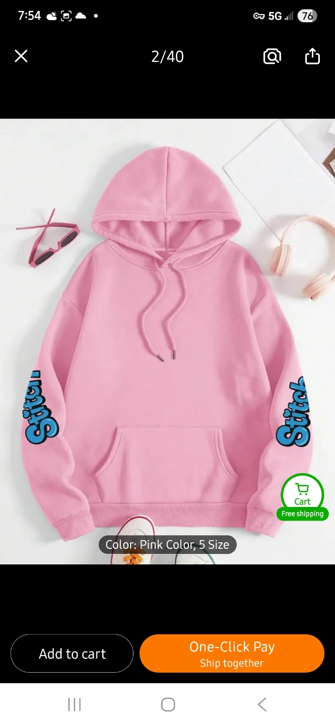 NEW Stitch and Jack Graphic Hoodie (XL Sizes Only) 💙 - photo 2