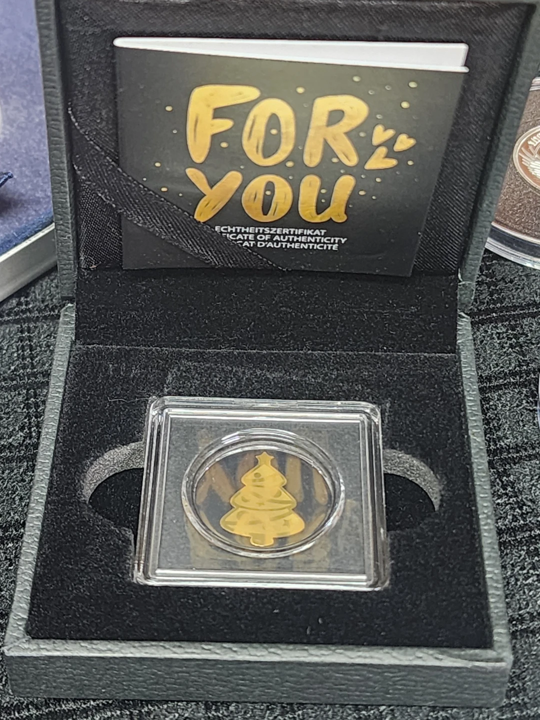 Gold Christmas Tree Coin