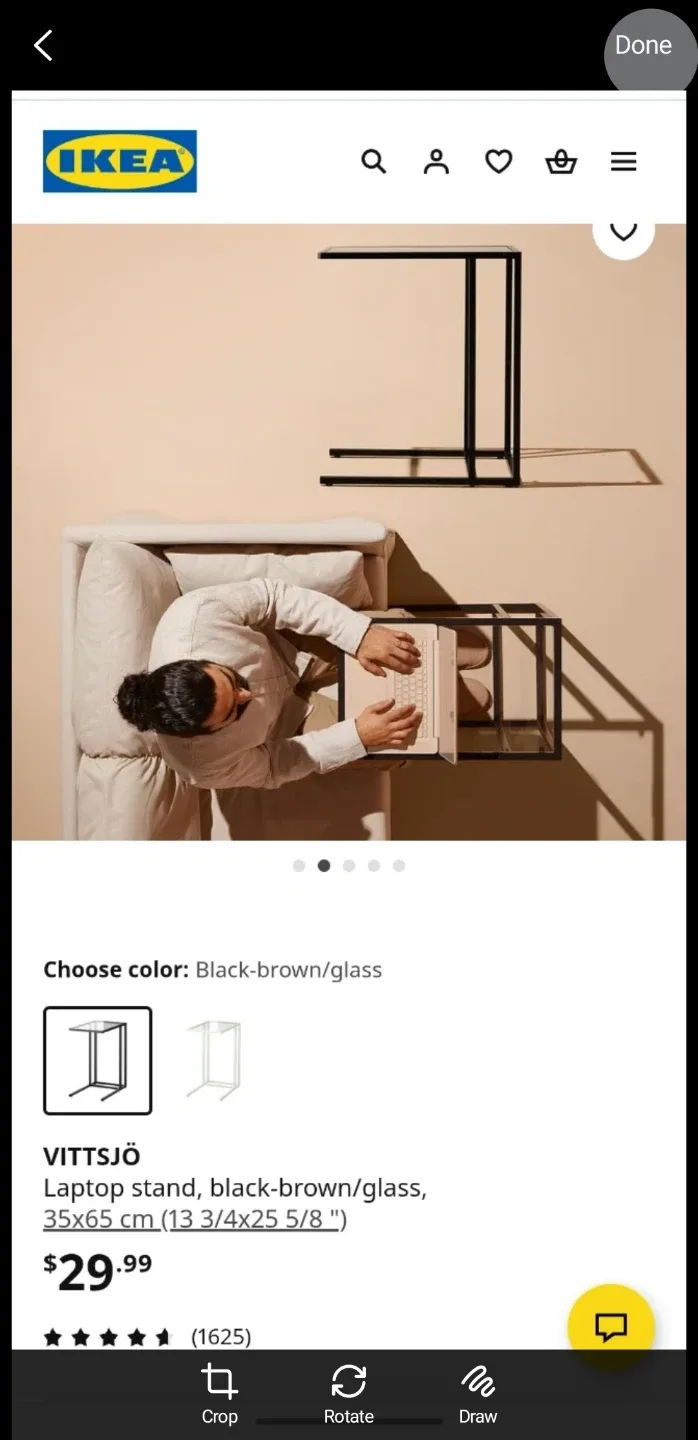 (NEW) IKEA VITTSJÖ Laptop Stand - Black-Brown/Glass in the box image indicator(2)