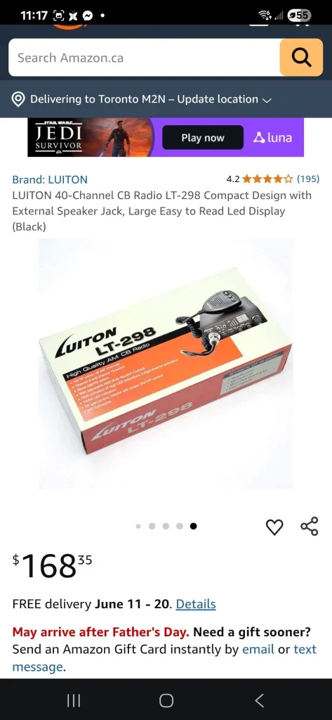 Luiton LT-298 AM/FM CB Radio - Like New!