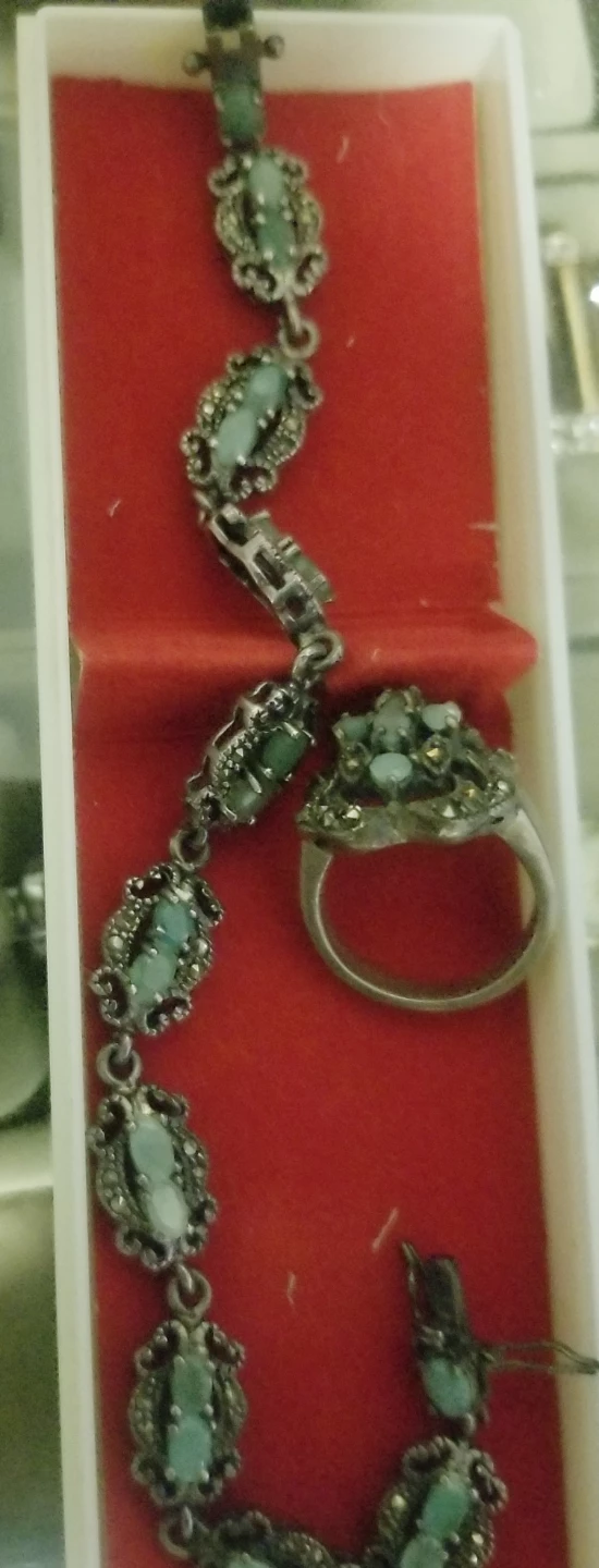 Vintage Bracelet and Ring Set 925 silver stamped - photo 2