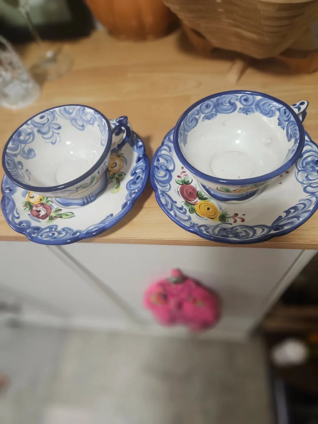 Hand-Painted Portugac Tea Cup & Saucer Set
