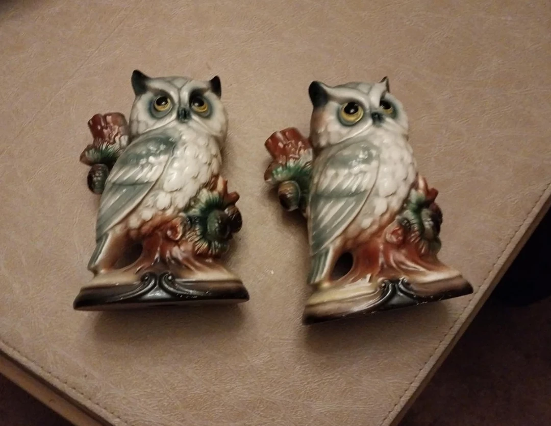 Vintage Owl Figurines - Pair
