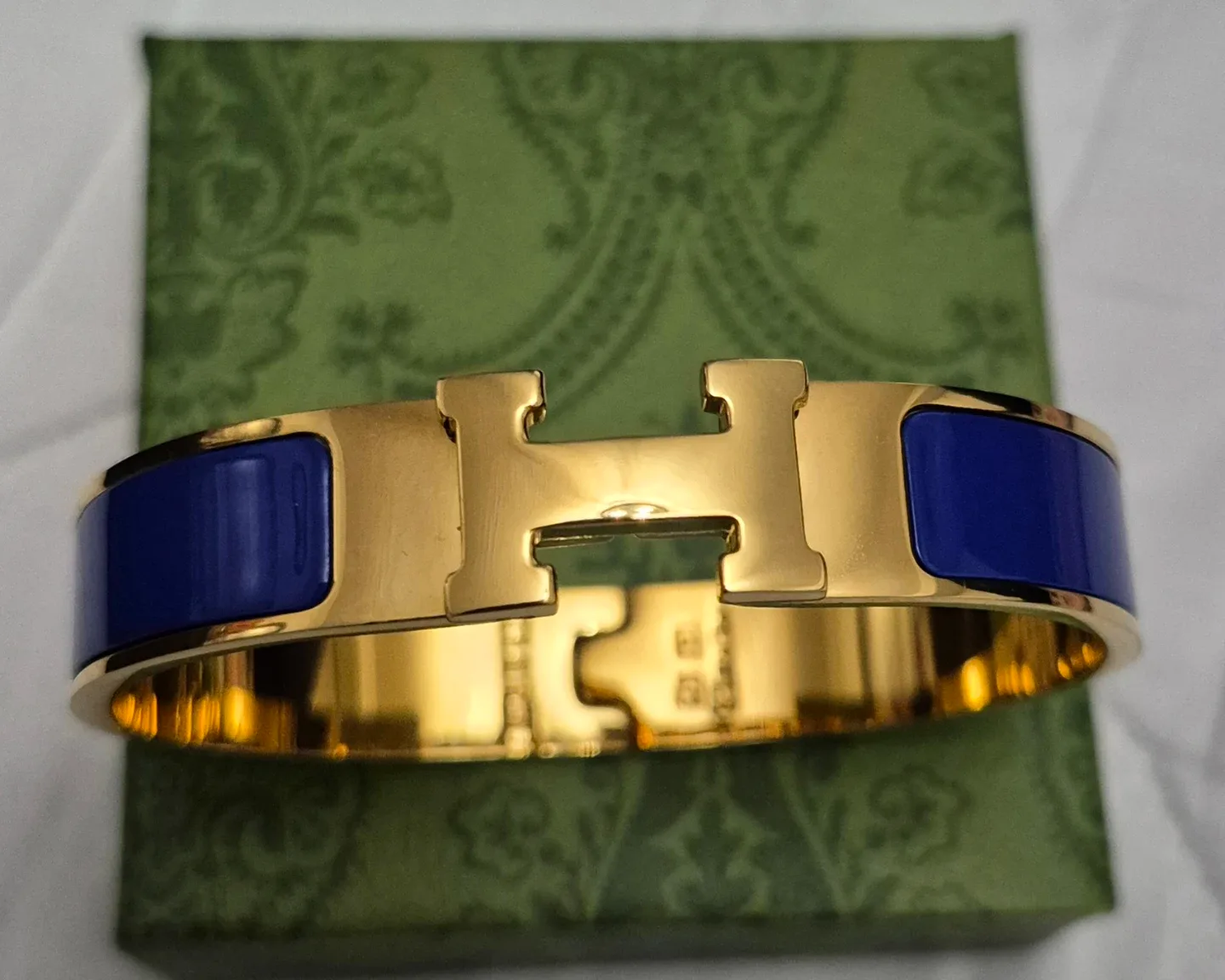 Hermès Clic H Bracelet - Blue & Gold