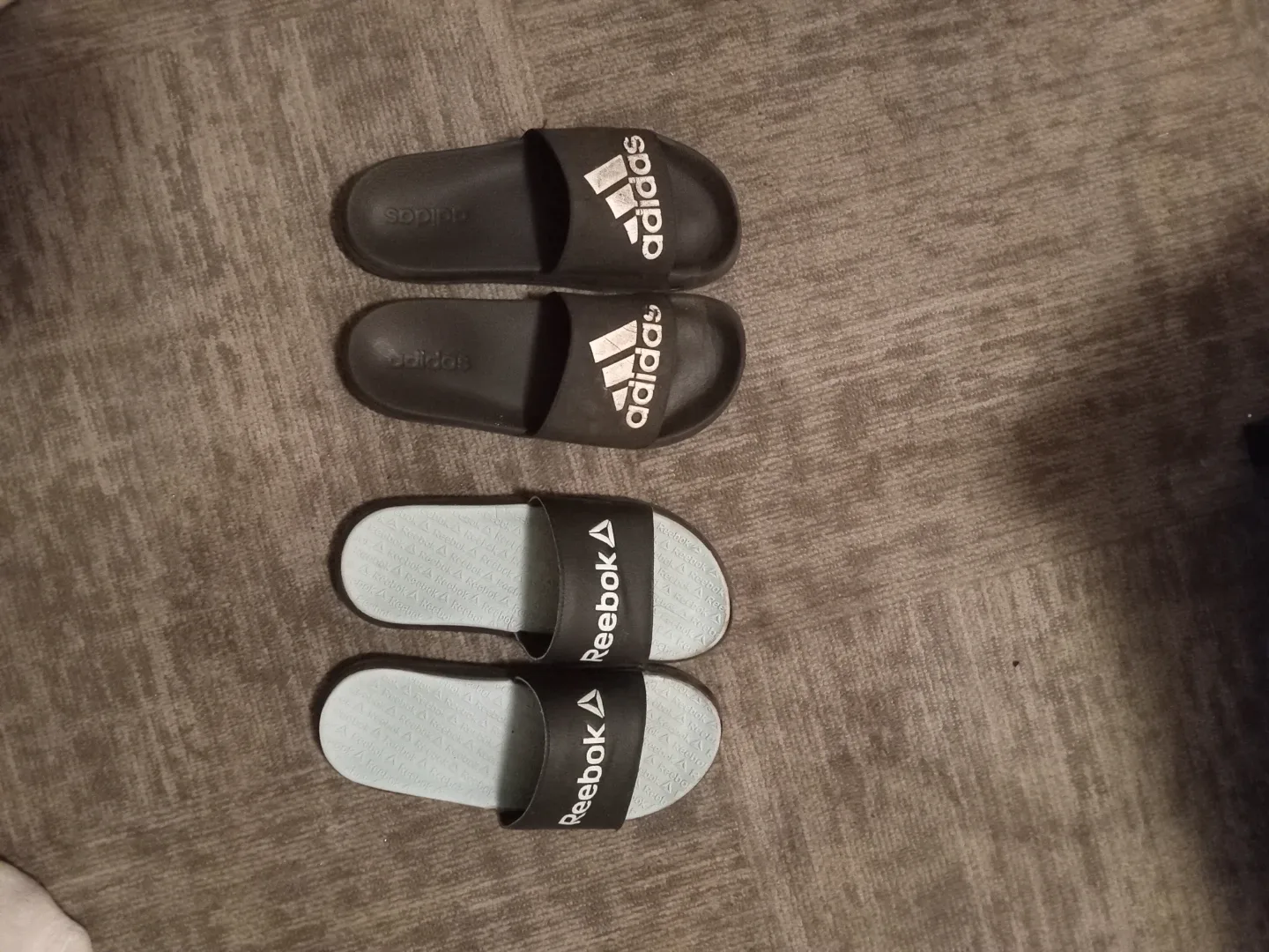 Adidas Black Slides and Reebok blue/black slides image indicator(2)
