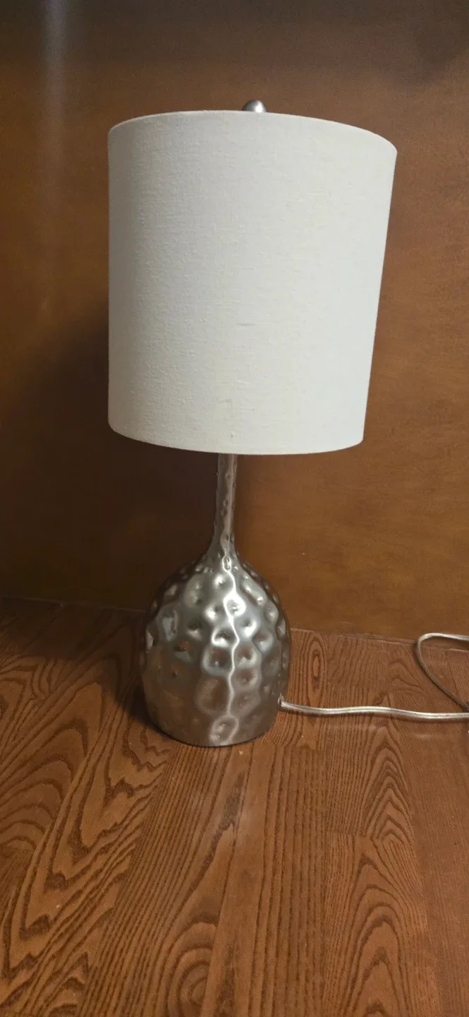 Silver Homesense Table Lamp with White Shade