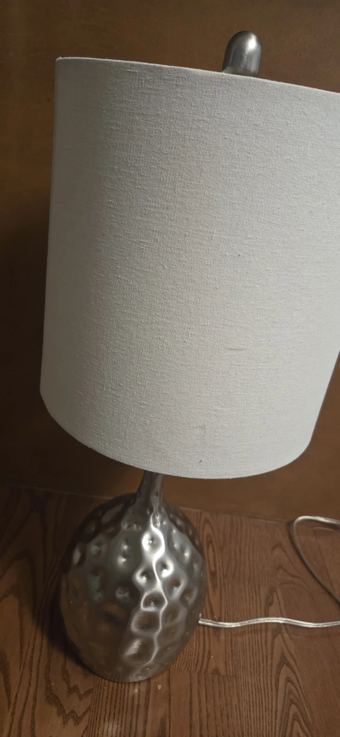 Silver Homesense Table Lamp with White Shade - photo 2
