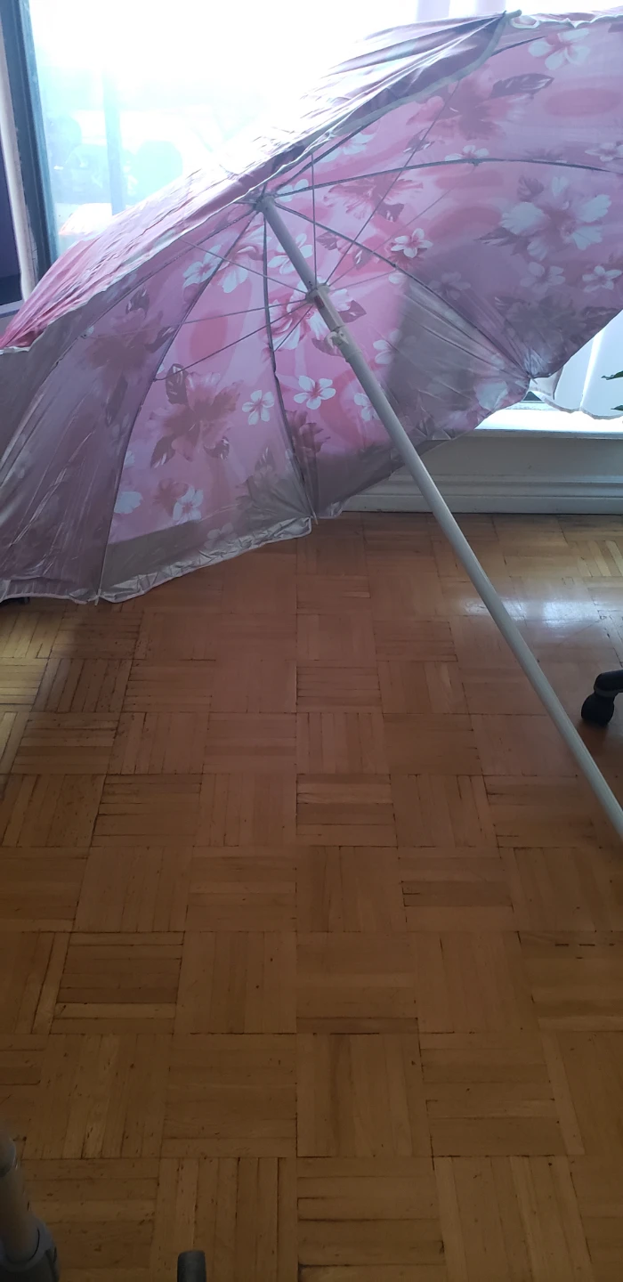 Pink Floral Beach Umbrella
