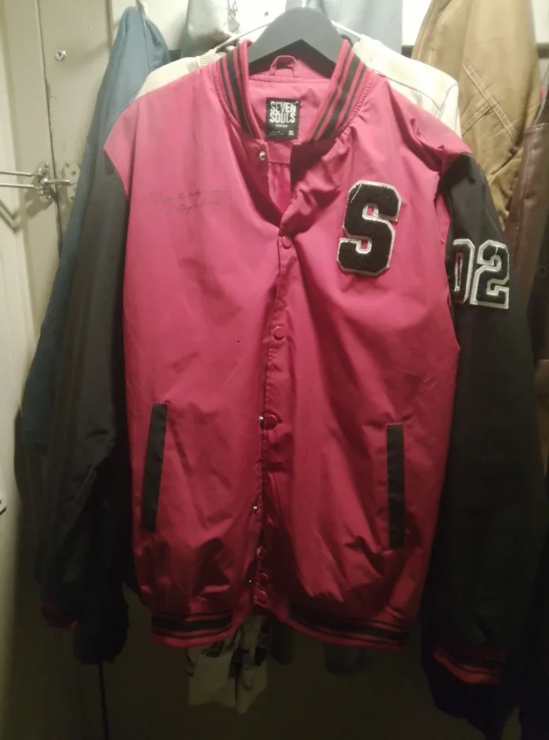 Seven Souls XL Varsity Jacket - Red & Black