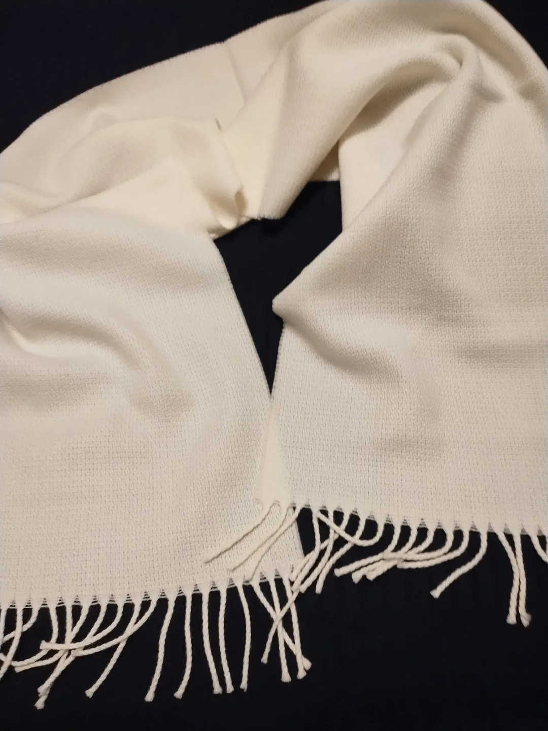 Woolmark Pure New Wool Scarf - Cream