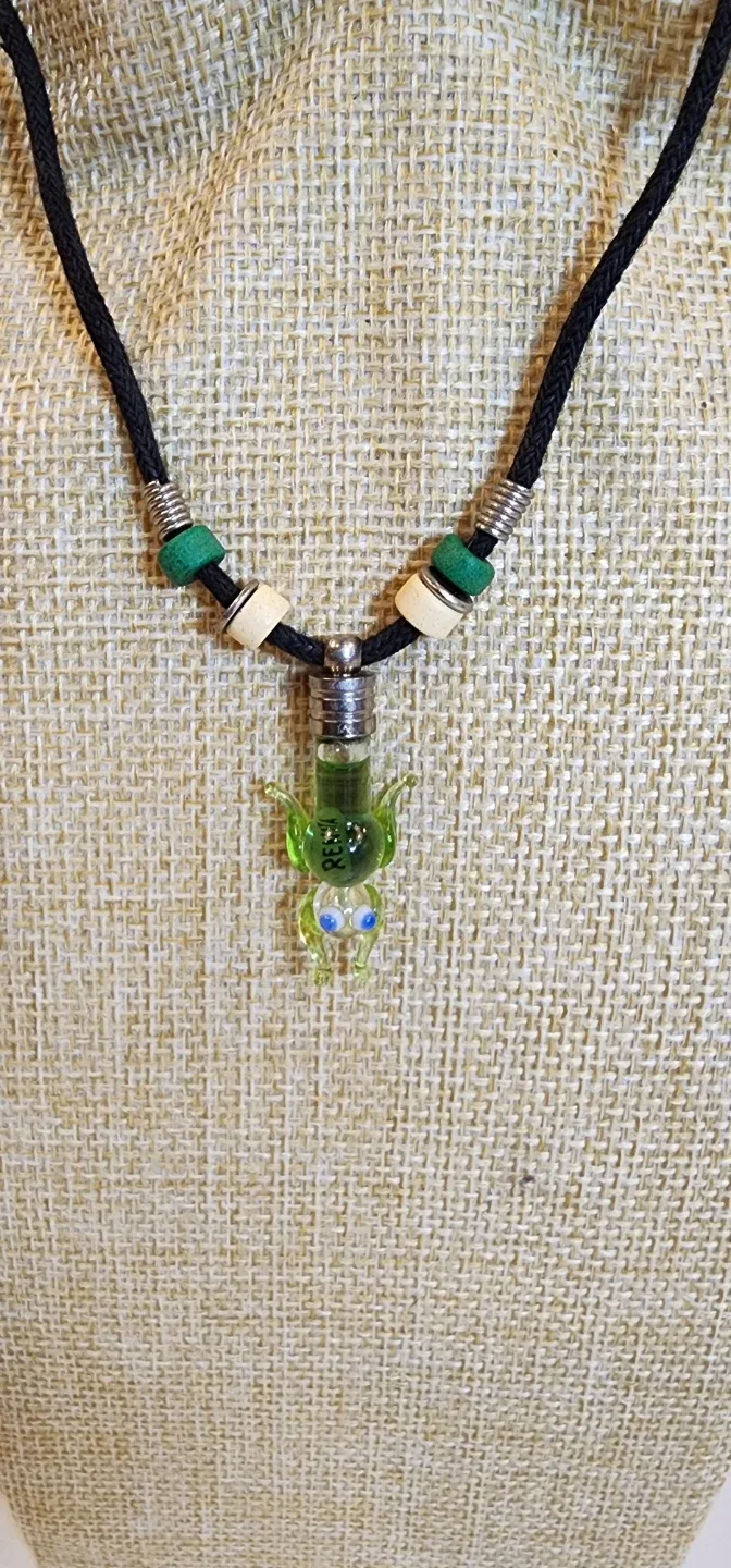 Green Glass Perfume Necklace