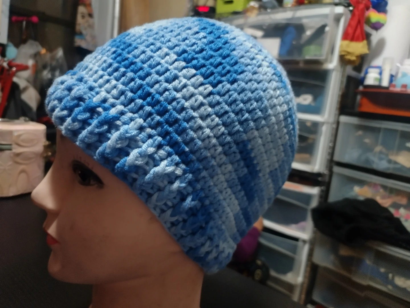 Handmade Blue Crochet Beanie - photo 2