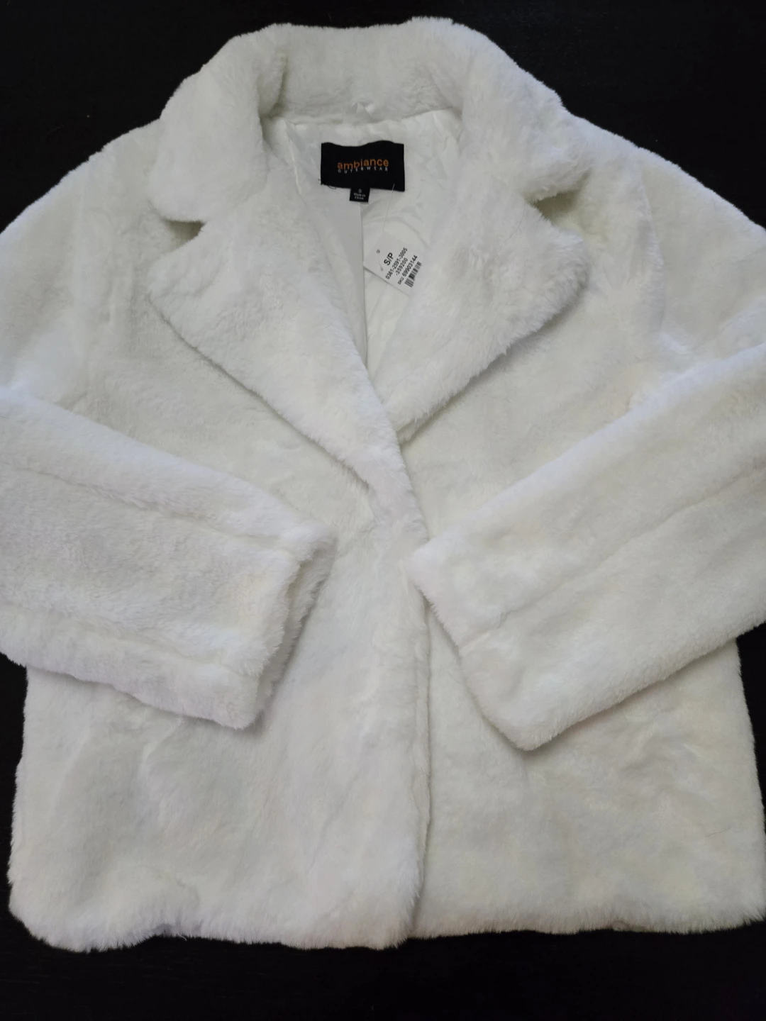 NEW White Faux Fur Jacket - Size SP