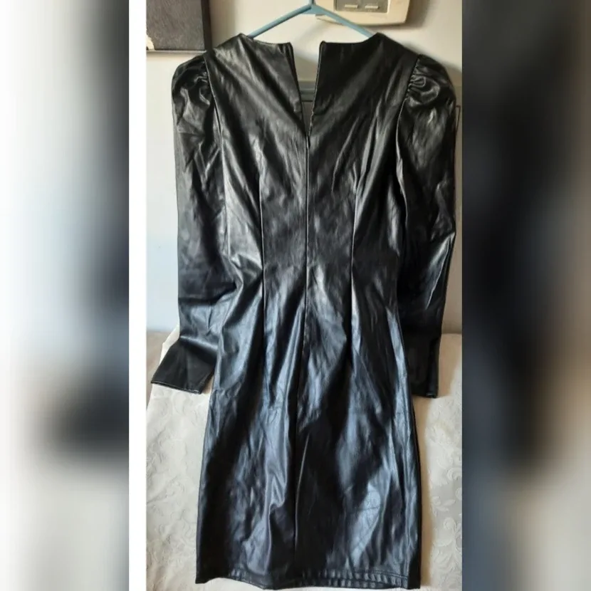 Faux Leather Black Mini Dress image indicator(2)