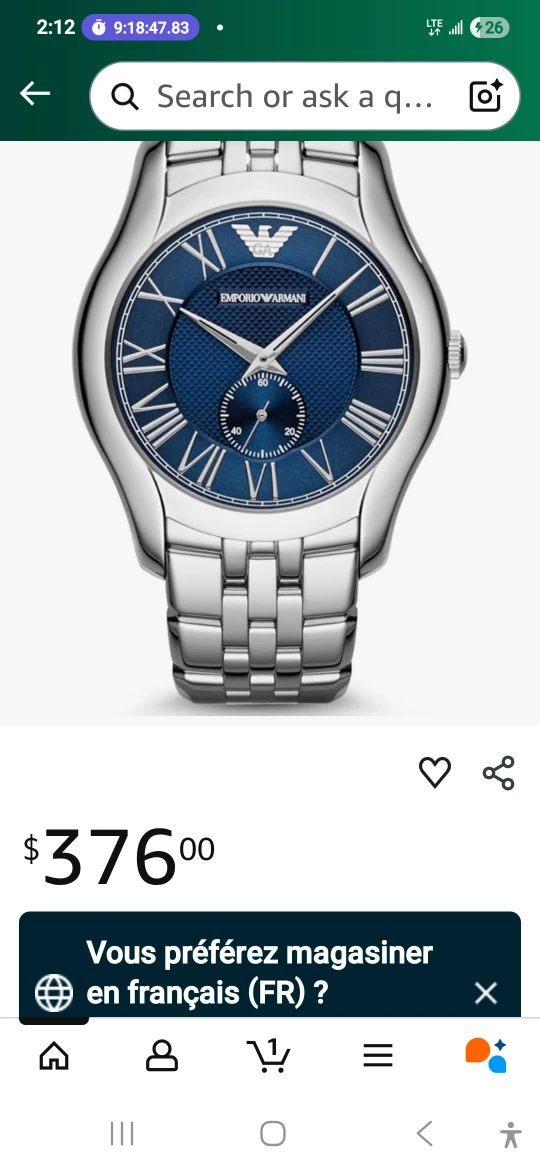 Emporio Armani Blue Dial Watch