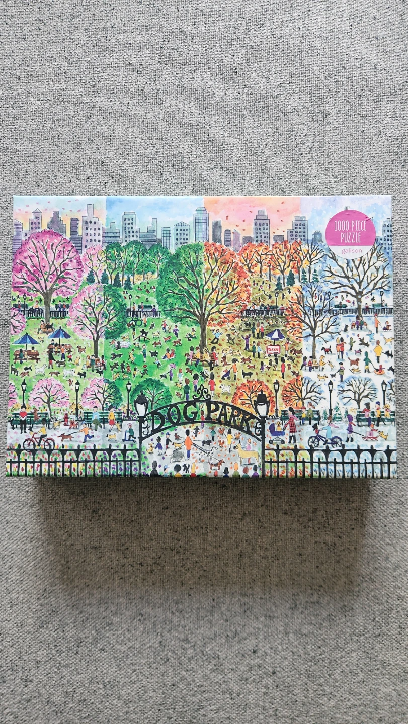 Michael Storrings Dog Park In Four Seasons 1000 Piece Puzzle