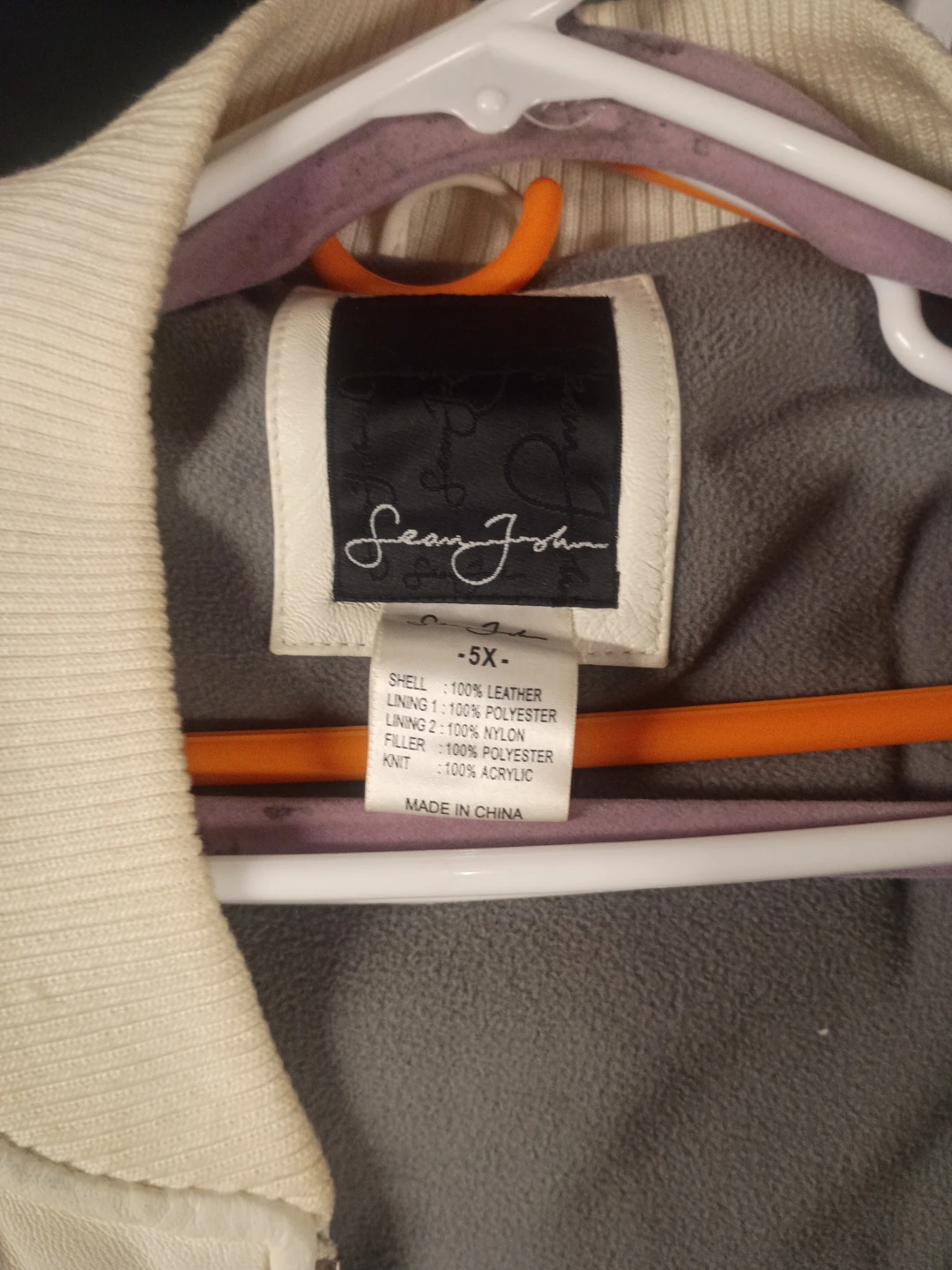Sean John vintage off-white genuine leather bomber jacket.  - photo 2