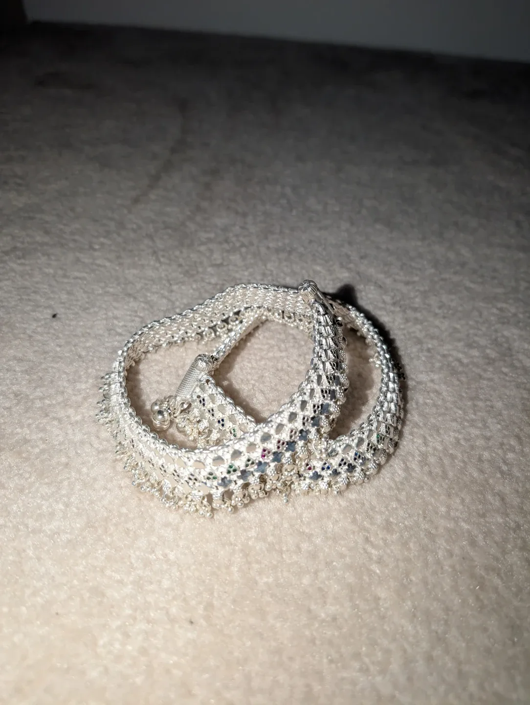 Authentic Rajasthani Banjara Silver Anklets image indicator(4)