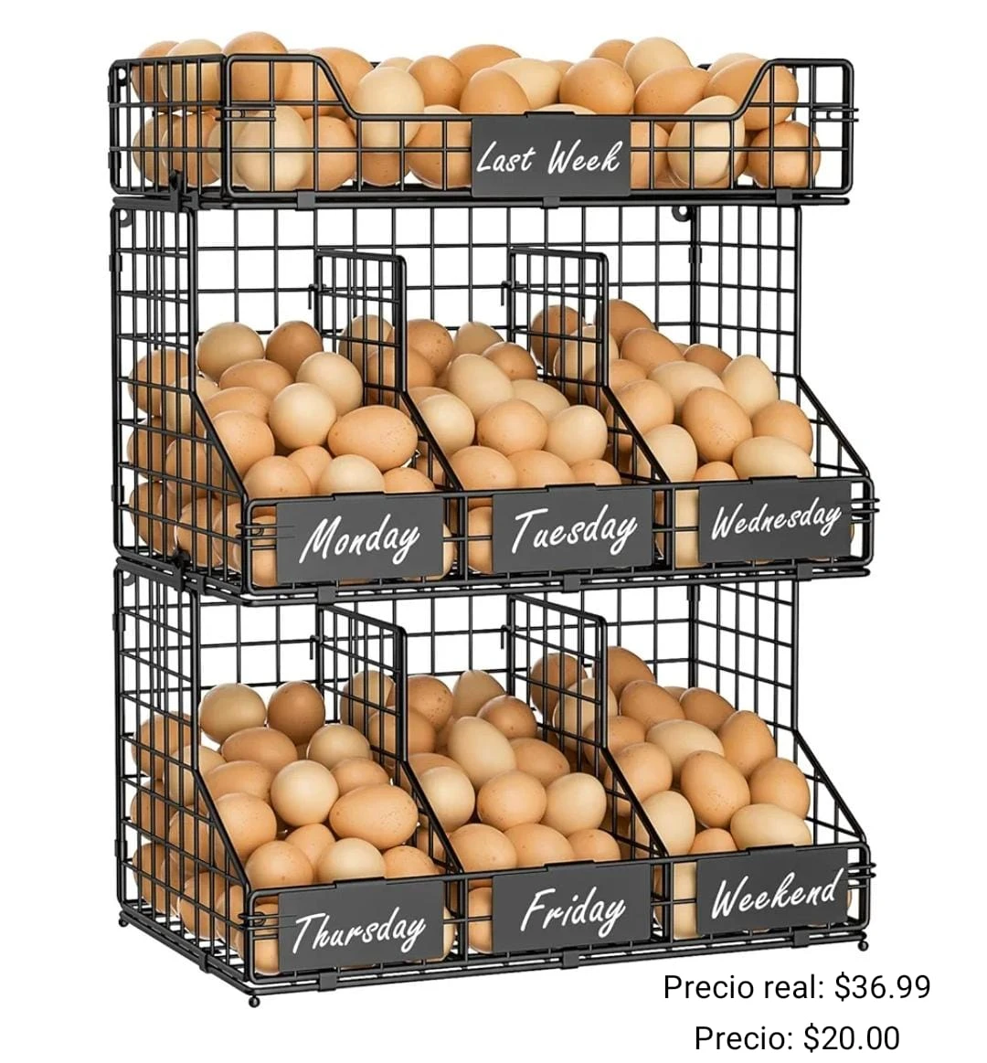 Black Metal Wire Egg Storage Basket