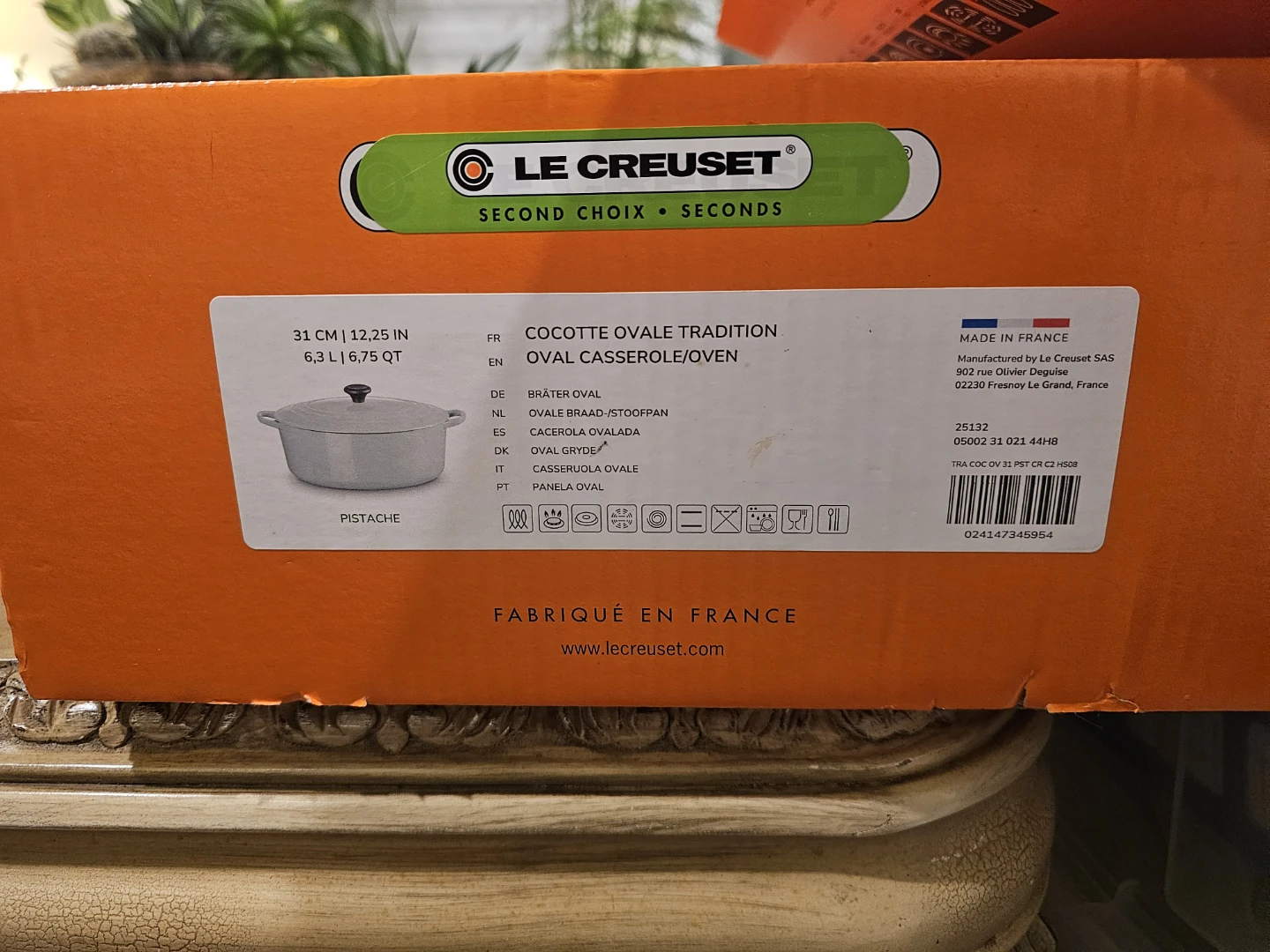 Le Creuset 6.3L Pistachio Oval French Oven - New in Box!