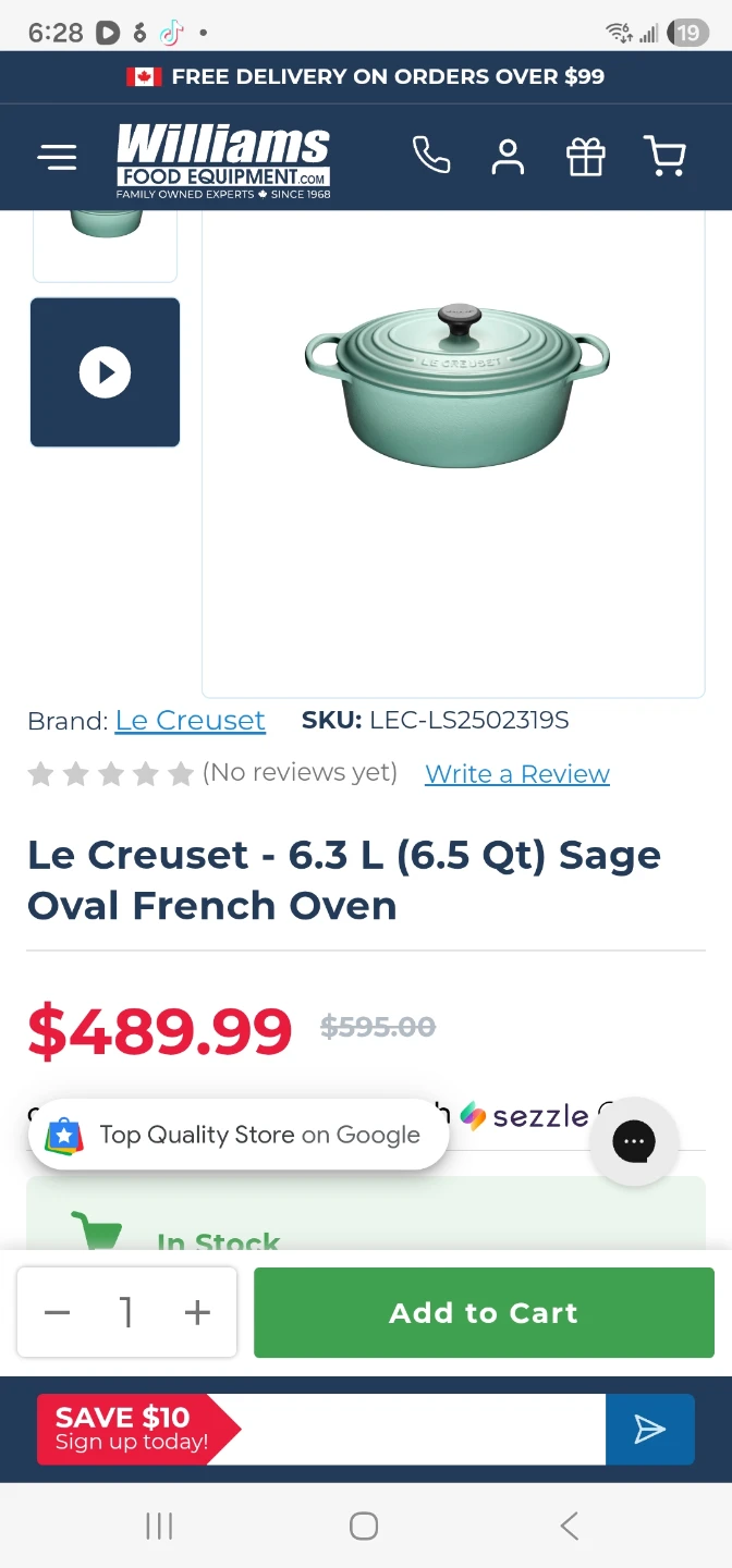 Le Creuset 6.3L Pistachio Oval French Oven - New in Box! - photo 5