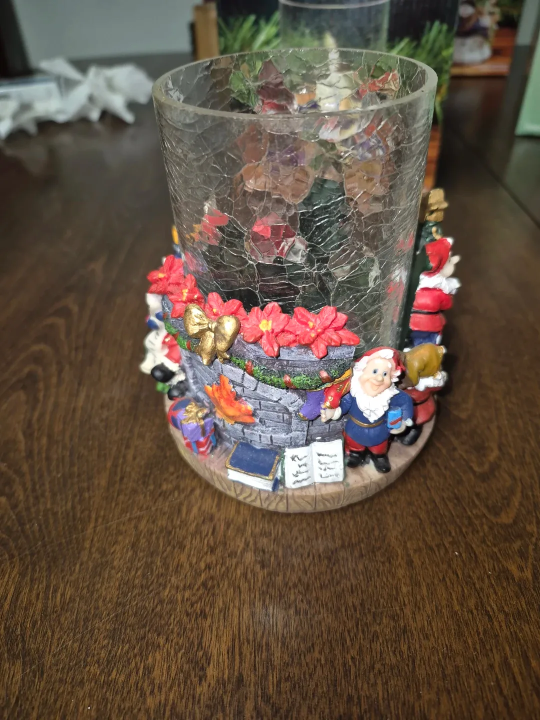 Hurricane Candleholder with Christmas Decor image indicator(2)