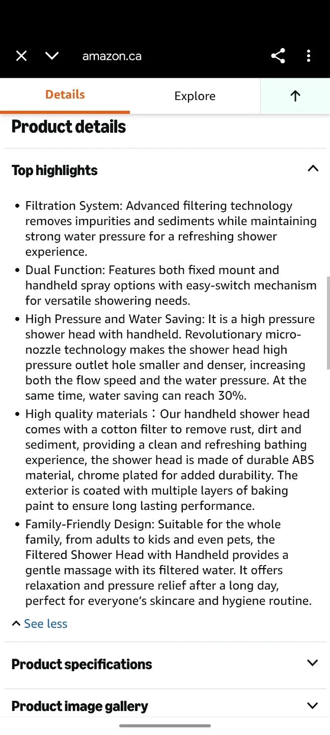 (NEW)  Filter Shower Head with 2 filters  - Handheld -#Cleanout image indicator(6)