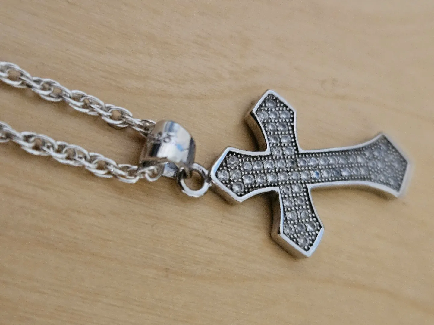 BN)9.25 Silver Cross Pendant Necklace image indicator(2)