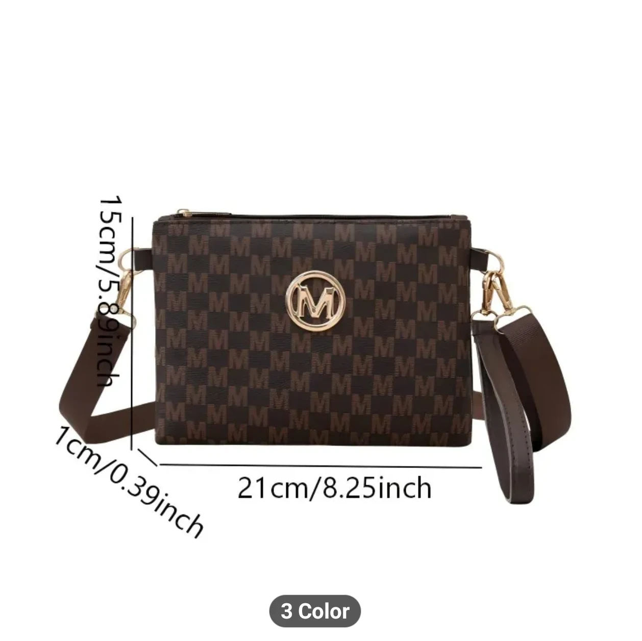 Vintage Brown Patterned Crossbody Bag - Coffee Colour - photo 2