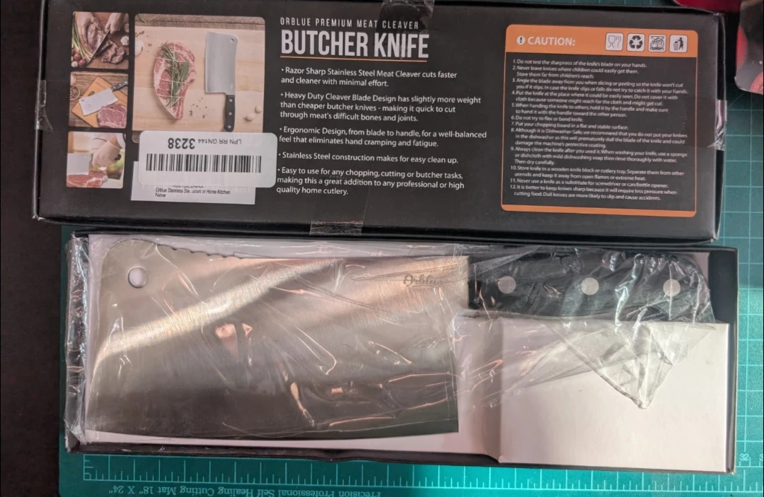 Orblue Premium Meat Cleaver Butcher Knife (2) - photo 2