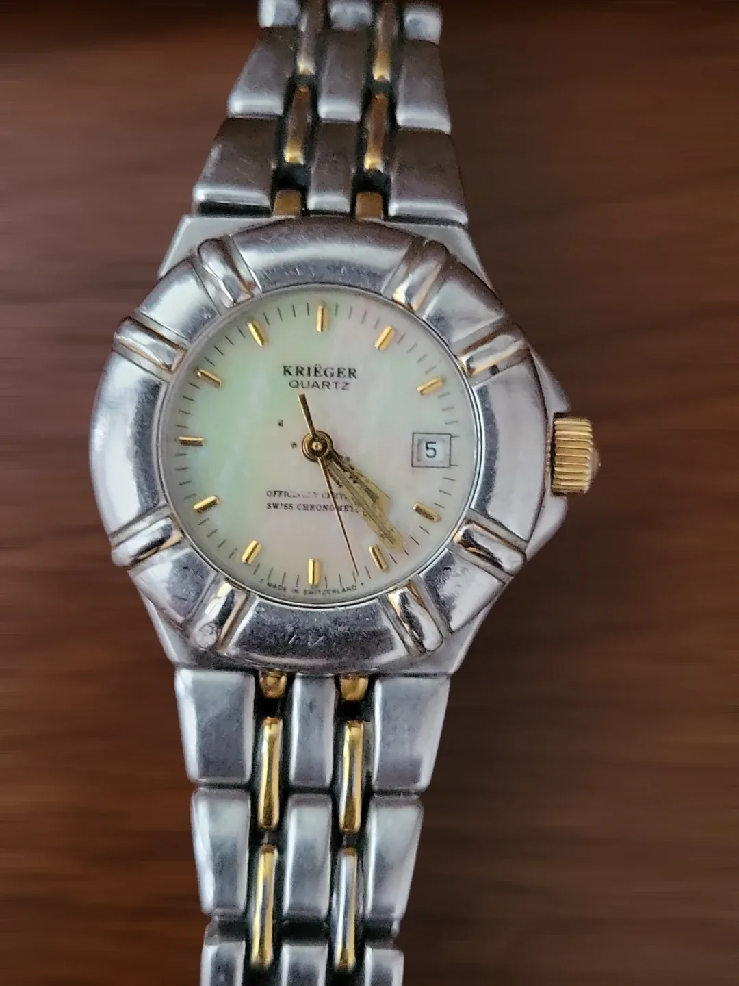 Krieger Quartz Two-Tone Ladies Watch