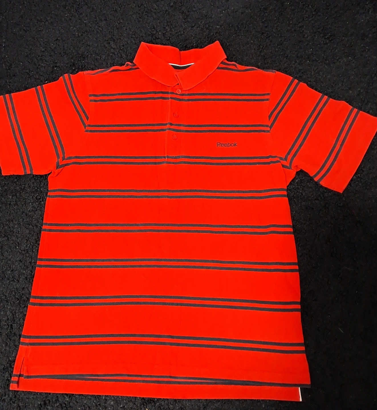 Reebok Striped Polo Shirt - Red