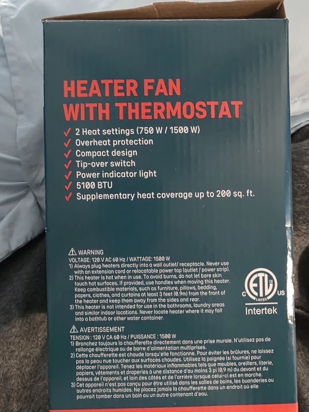 Home Essentials Heater Fan with Thermostat - photo 2