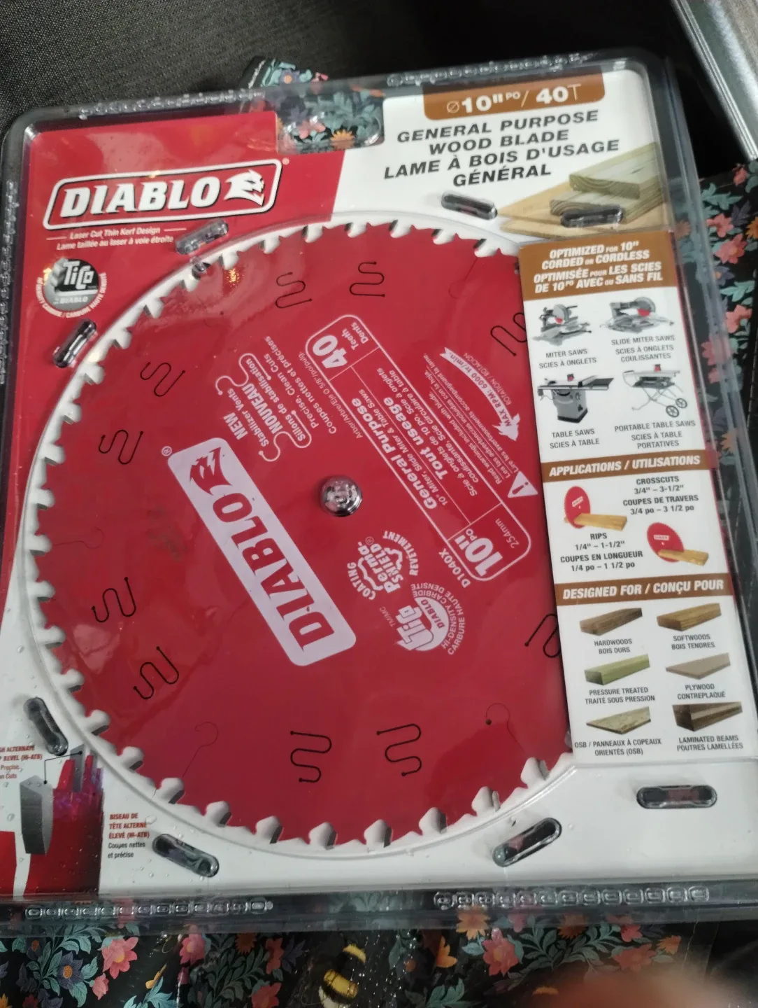 New Diablo 10" 40T General Purpose Wood Blade